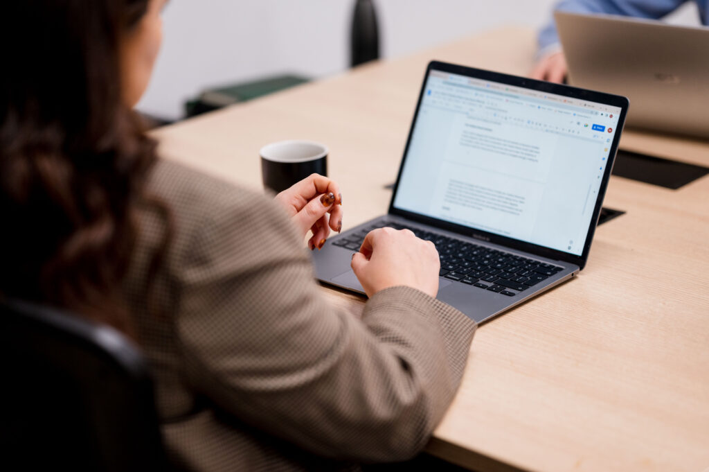 Working at desk