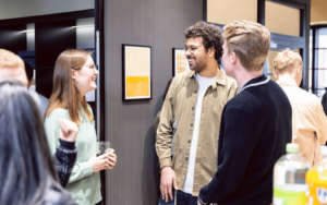 Employees talking